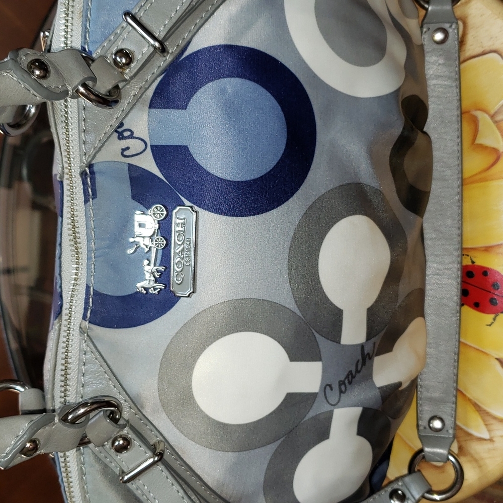 💘COACH 15946 MADISON SOPHIA CLOVER LEATHER SATEEN PURSE SATCHEL L TOTE BAG - Picture 3 of 11